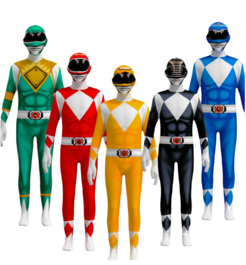 Power Rangers Costume: Pick your Power Ranger (all colours available) (10 CHOICES)