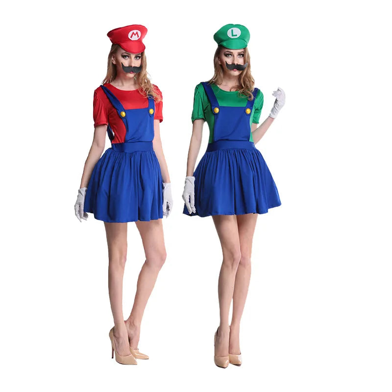 Super Mario: Mario and Luigi (Male and Female) / Halloween couple, duo, squad Costume