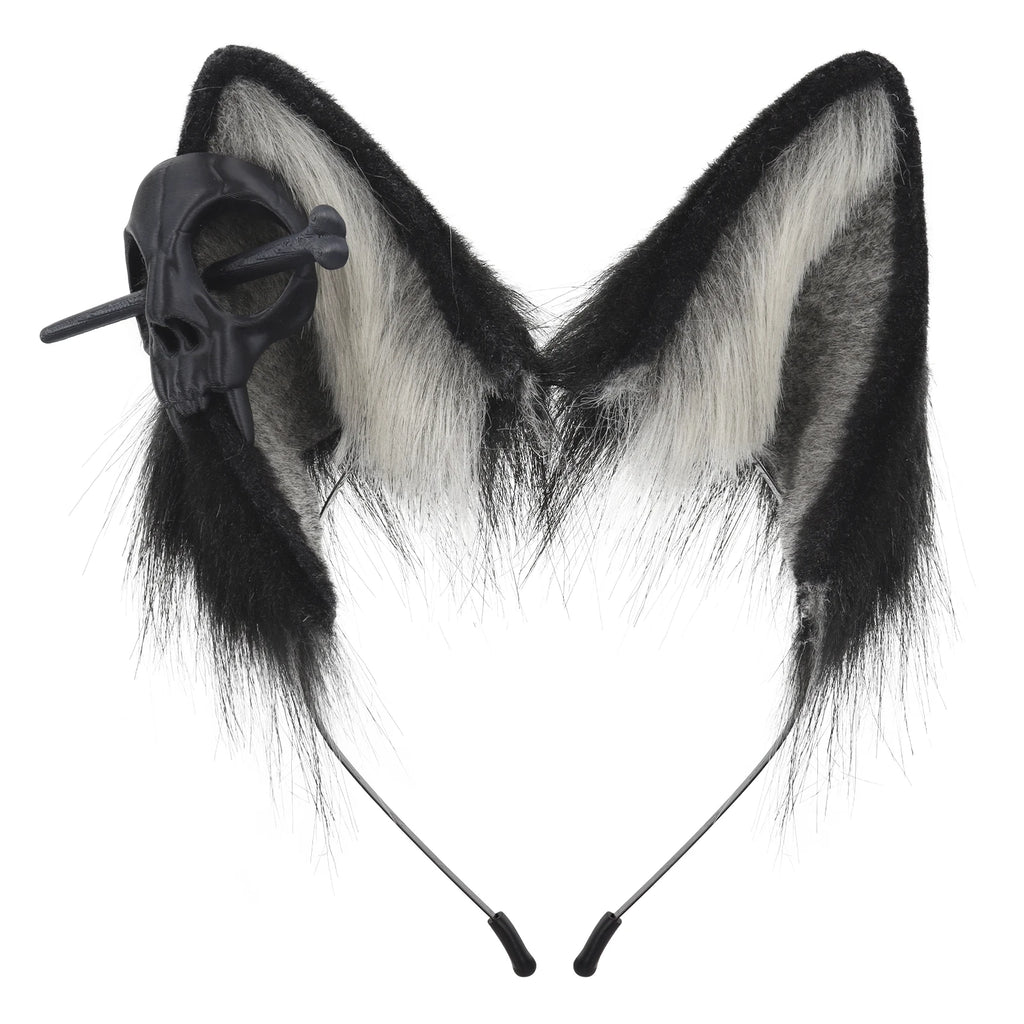 Furry Ears Headband Animal Fox Wolf Dog Faux Fur Realistic Costumes Accessory for Cosplay
