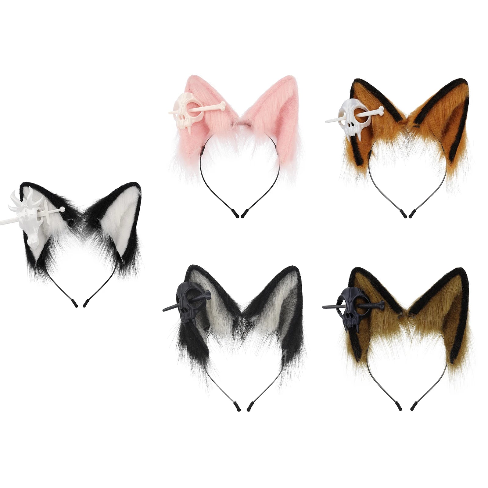 Furry Ears Headband Animal Fox Wolf Dog Faux Fur Realistic Costumes Accessory for Cosplay